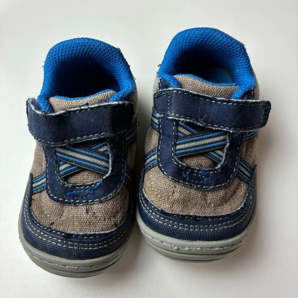 Surprise by Stride Rite Andy Blue & Gray Walking Sneakers Baby/Toddler Boys 5